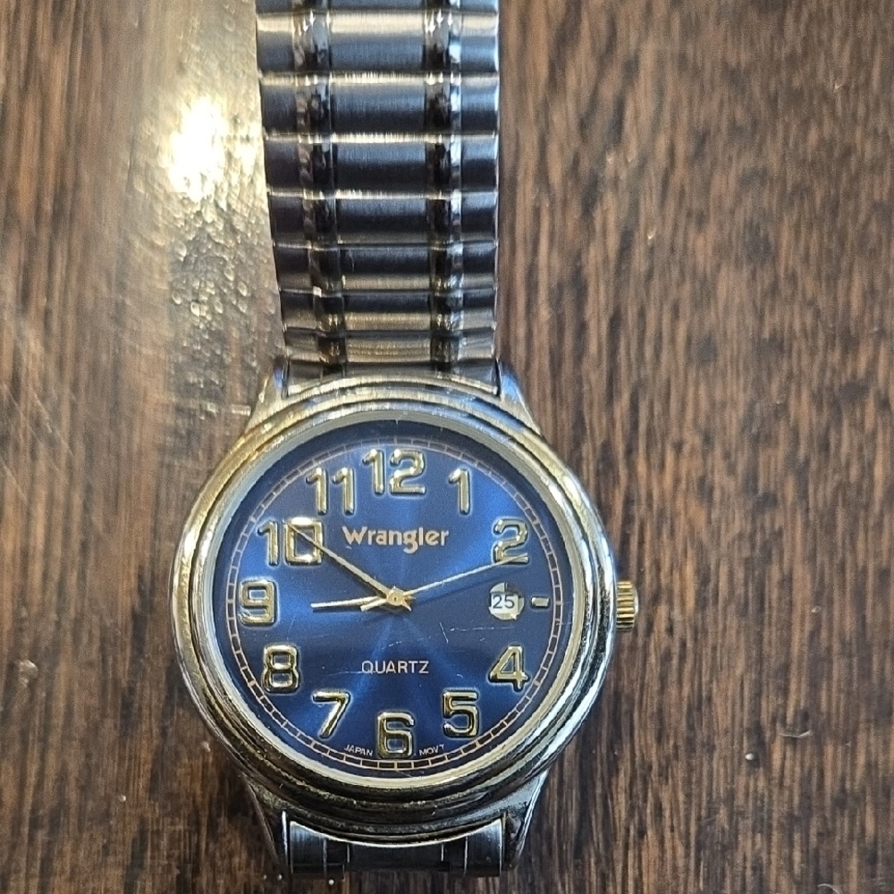 Vintage Wrangler Blue and Silver Quartz Watch
